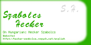 szabolcs hecker business card